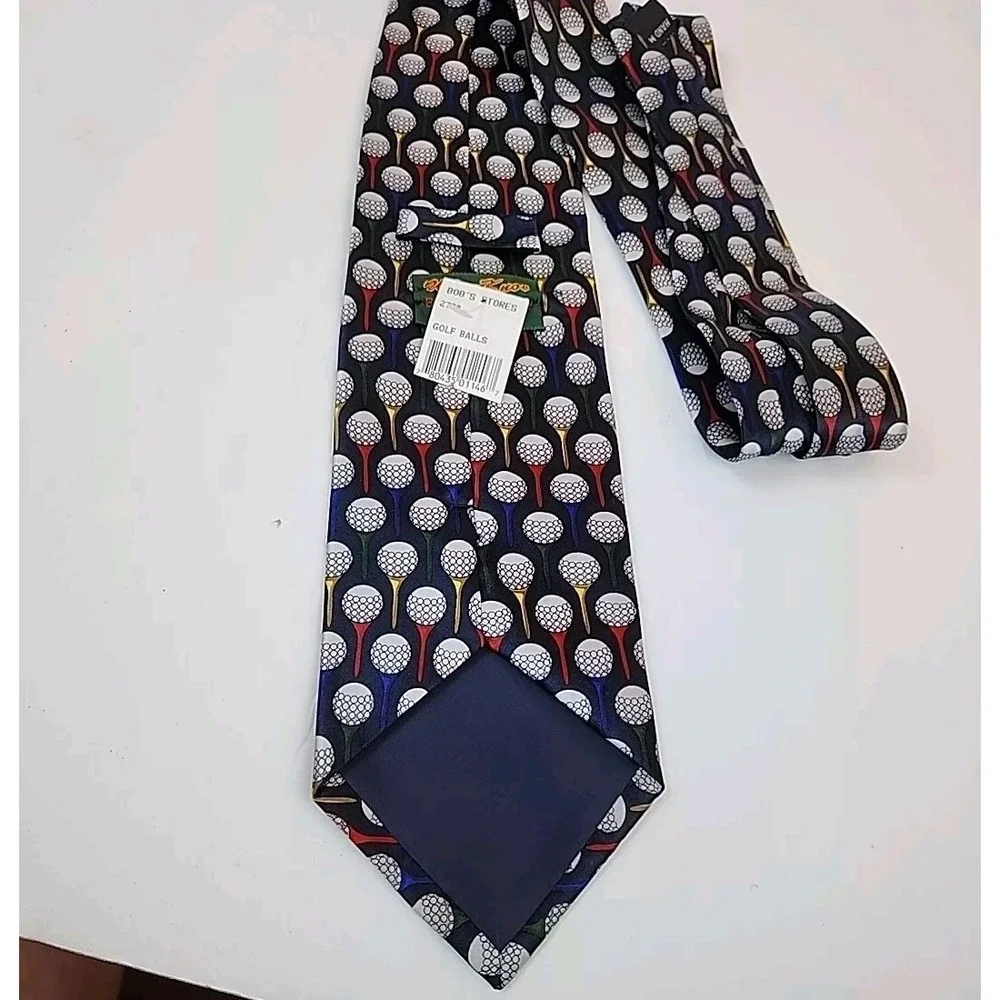 Golf Ball Club Tee 100% Silk Tie Neck Tie‎ Novelty Sport Theme Gift Why Knot
